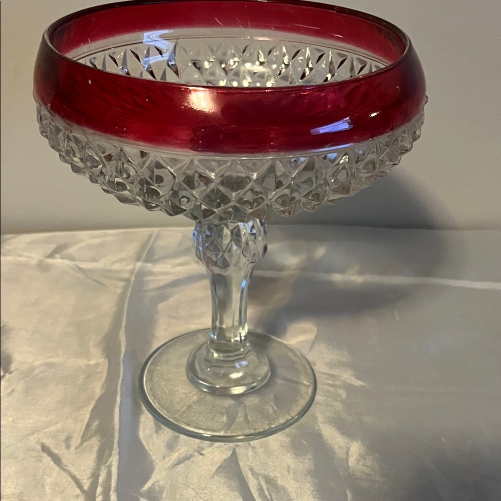 Indiana Elegant Red and Clear Glass dish